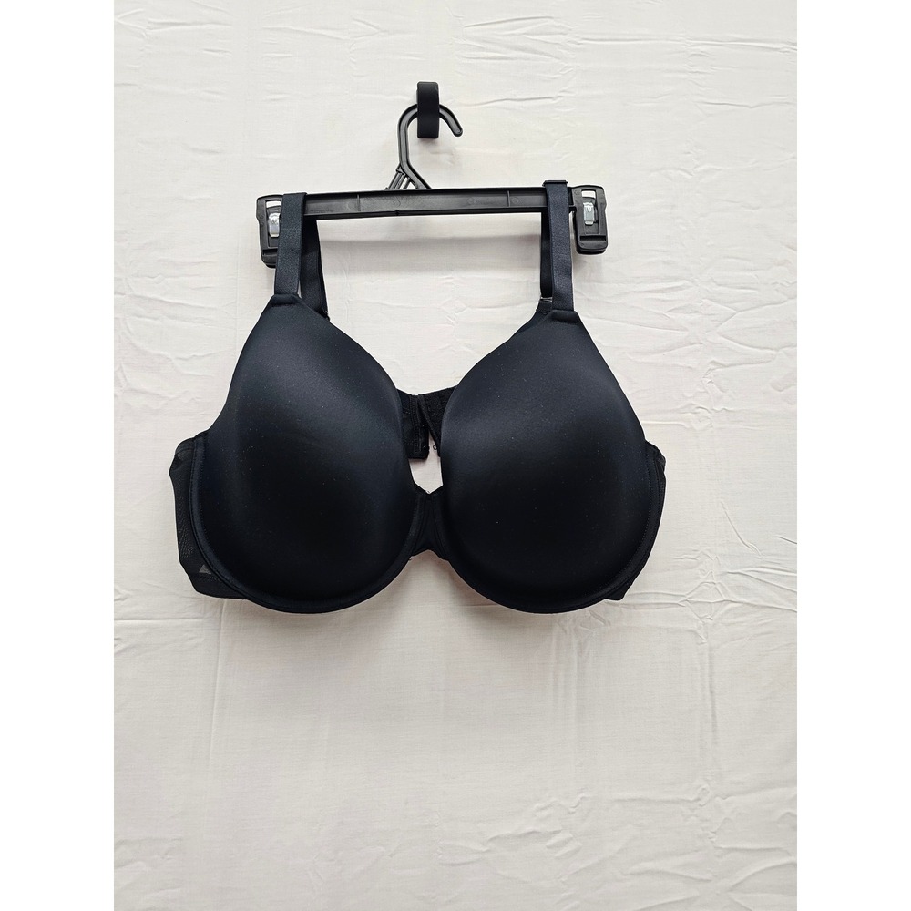 Auden Womens Demi Lightly Lined T-Shirt Bra Black Nylon Blend Size 42DDD
